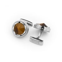 كبك بوزكادا فضي دائري مع حجر طبيعى عيت نمر