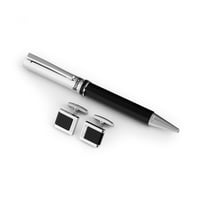 طقم بوزكادا سبحة قلم كبك فضي و الاسود