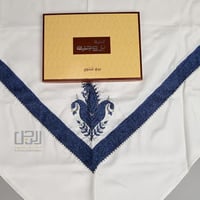 غترة بروجيه شتوي بيج مطرز باللون الازرق!