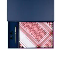 شماغ طقم لاكوفا احمر نيفي