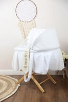 مهد مواليد (سلة موسى) لون ابيض + قاعدة