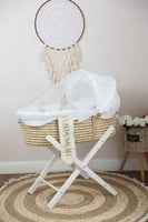 مهد مواليد (سلة موسى) لون ابيض + قاعدة