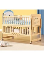 سرير خشب أطفال مع خزانة 120×60سم