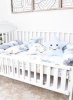 مفرش سرير أطفال مع حواجز حلزون مكون من 7 قطع