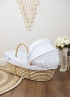 مهد مواليد سلة موسى لون سكري للاطفال مع ناموسية