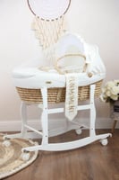 مهد مواليد (سلة موسى) لون سكري + قاعدة