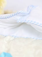 مدس مواليد لحديثي الولادة مع سحاب جانبي-لون سماوي