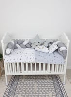 مفرش سرير أطفال مع حواجز مكون من 7 قطع