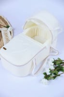 سرير اطفال مبطن محمول-ابيض