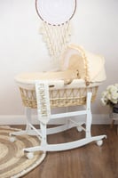 مهد مواليد (سلة موسى) لون بيج + قاعدة