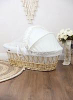 مهد مواليد سلة موسى لون سكري للاطفال مع ناموسية