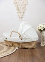 مهد مواليد سلة موسى لون سكري للاطفال مع ناموسية