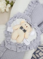 بطانية ومدس مواليد مع شريط مربوط