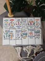 طقم 12 بربتوز للمواليد مزين بأسماء الأشهر