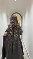 عبايه حرير مغسول لون زيتي غامق