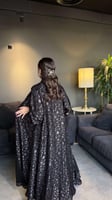 عبايه شيفون منقطه اسود