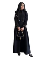 عباية قماش كريب سيراميك اسود