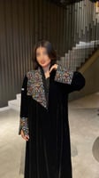 عبايه مخمل تطريز هندي