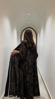 عبايه رسيل دبل كلوش اسود مذهب
