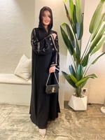 عباية جوان قماش ملكي تطريز اكمام