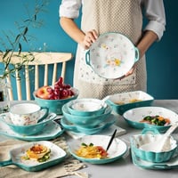 صحن مستطيل عميق بيدين رسم وزه