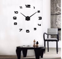 ساعة حائط 3D بلون أسود موديل 008B