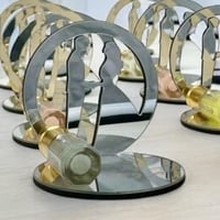 توزيعات زواج فضية– عروس وعريس مع مسك فاخر (عدد 12)