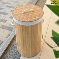 سلة ملابس دائري بغطاء