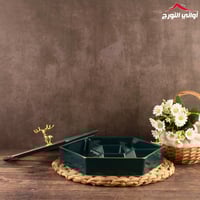 طقم مكسرات سداسي أخضر بغطاء بمسكة غزال