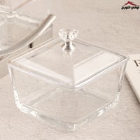 طقم صحون مكسرات سداسي بستاند فضي