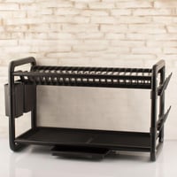 سلة صحون المنيوم سطح بلاستيك اسود دورين