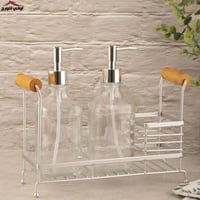 ستاند وحامل علبة صابون ثنائي فضي