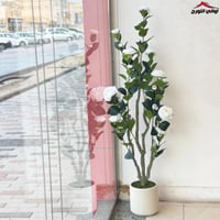 فازة زهور أبيض