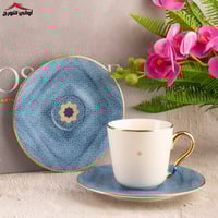 طقم فناجين قهوة او شاي لورا 12 قطعة أزرق