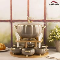 طقم شوربة ريفال لحمي بقاعدة خشب