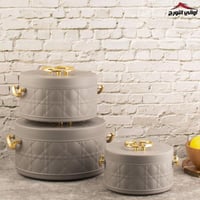 طقم حافظات طعام رمادي