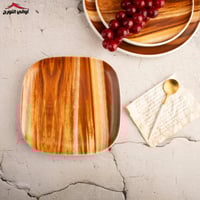 صحن مربع على شكل خشب