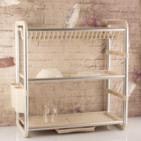 سلة صحون المنيوم سطح بلاستيك بيج 3 دور