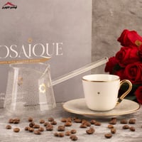 طقم ركوة وأكواب لورا رمادي