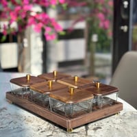 طقم مكسرات دلال سداسي بخشب فاخر