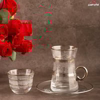 طقم بيالات تركي كرستال فضي 18 قطعة