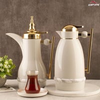 طقم ترامس الهنوف ماربل رمادي فاتح مذهب