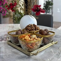 صحون مكسرات ريهام رباعي ذهبي