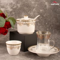 طقم بيالات وفناجين وسكرية 26 قطعه