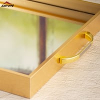 صينية تقديم زجاج مرايا بايطار ذهبي
