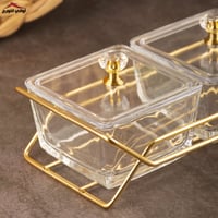 طقم صحون مكسرات ثلاثي بستاند مذهب