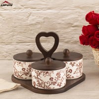 طقم مكسرات الجودي ثلاثي بني