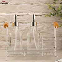 ستاند وحامل علبة صابون ثنائي فضي