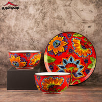 بادية أحمر برسم زهور