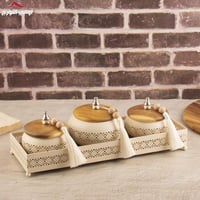 طقم ضيافة بصينية ثلاثي (إلهام)